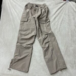 LOVE TREE Parachute Pants Womens Small Khaki Tan Wide Leg Slouchy Baggy Loose